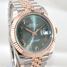 Rolex Datejust 41 Two Tone Rose Gold Green Roman Dial 126331 2026
