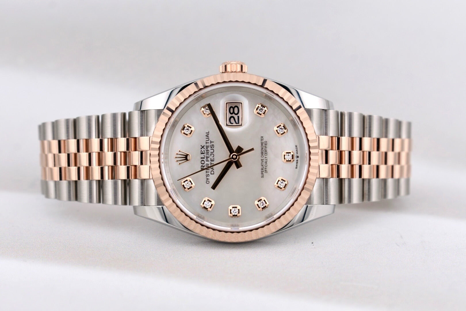 Rolex Datejust 36 Mother of Pearl Diamond Dial Two Tone Everose Gold 126231 2025