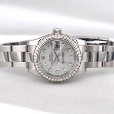 Rolex Lady Datejust 28 Mother of Pearl Diamond Dial Factory Diamond Bezel 179384RBR