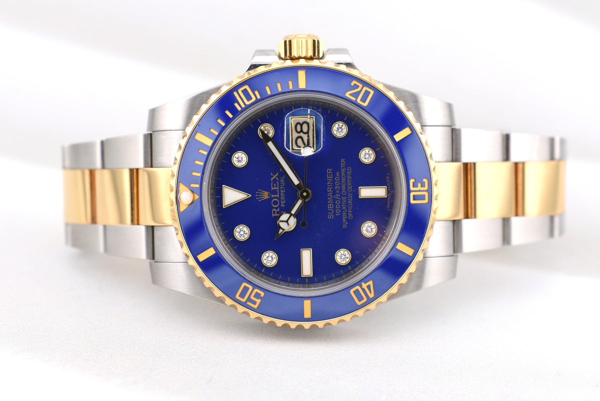 Rolex Submariner Date Bluesy Flat Blue Serti Dial 116613LB 2011