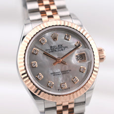 Rolex Lady Datejust 28 Two Tone Rose Gold Mother of Pearl Diamond Dial 279171 2021