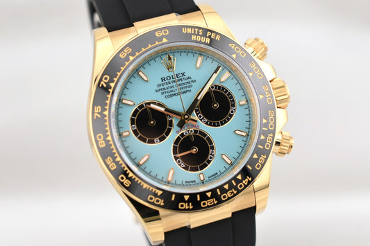 Rolex Daytona Tiffany Blue Yellow Gold Oysterflex 126518LN 2025