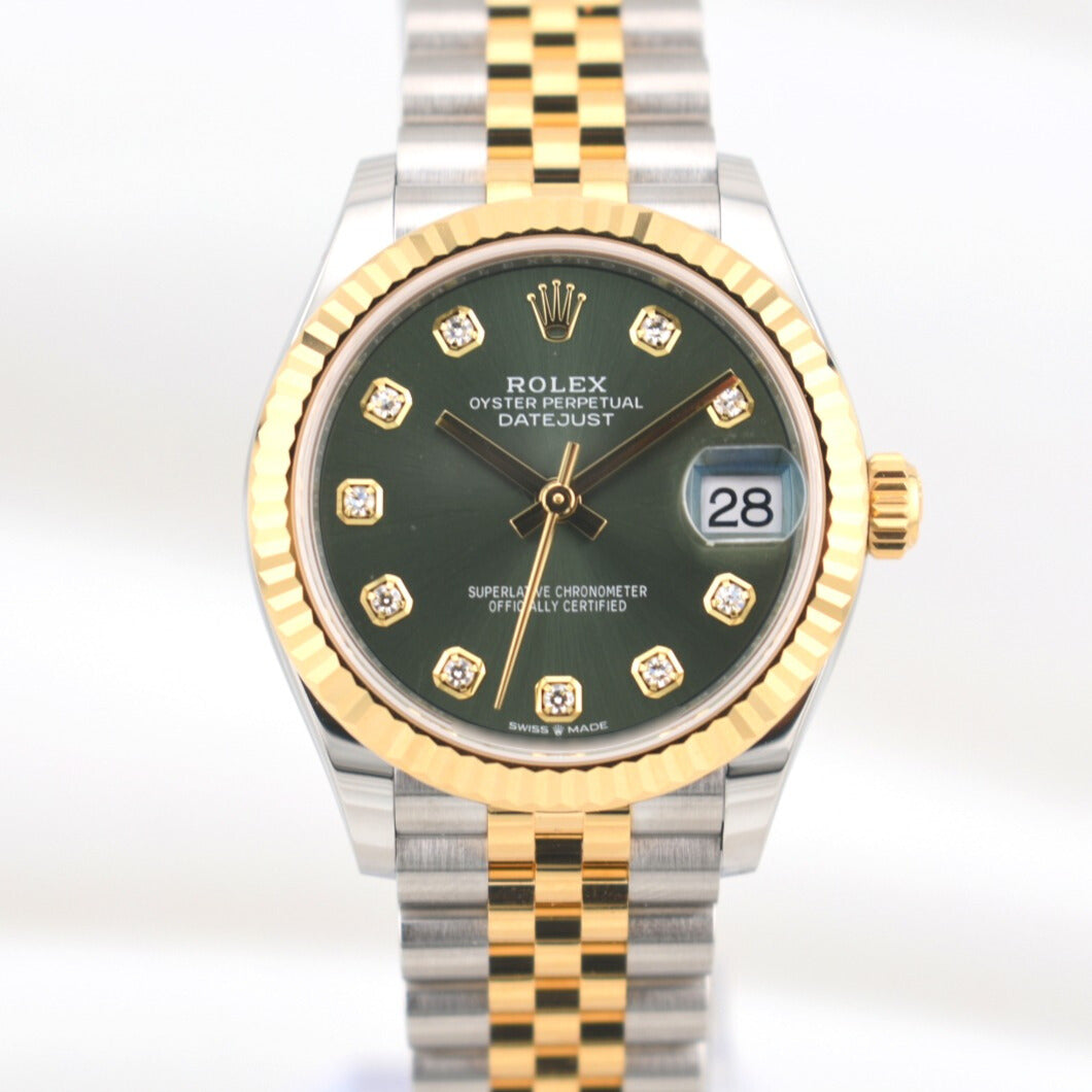 Rolex Datejust 31 Two Tone Olive Green Diamond Dial 278273 2025