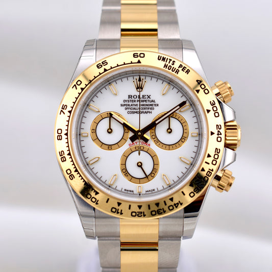 Rolex Cosmograph Daytona Two Tone Yellow Gold White Dial 126503 2026