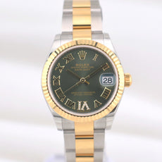 Rolex Datejust 31 Two Tone Green Roman Diamond VI Marker 278273 2025