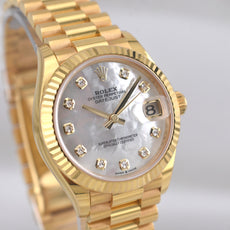 Rolex Datejust 31 Yellow Gold Mother Of Pearl Diamond Dial 278278 2022
