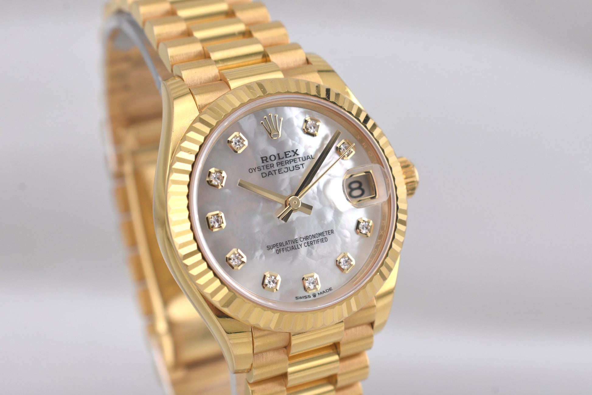 Rolex Datejust 31 Yellow Gold Mother Of Pearl Diamond Dial 278278 2022
