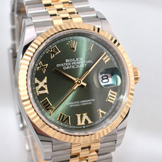 Rolex Datejust 36 Olive Roman Dial Diamond VI 126233 2026