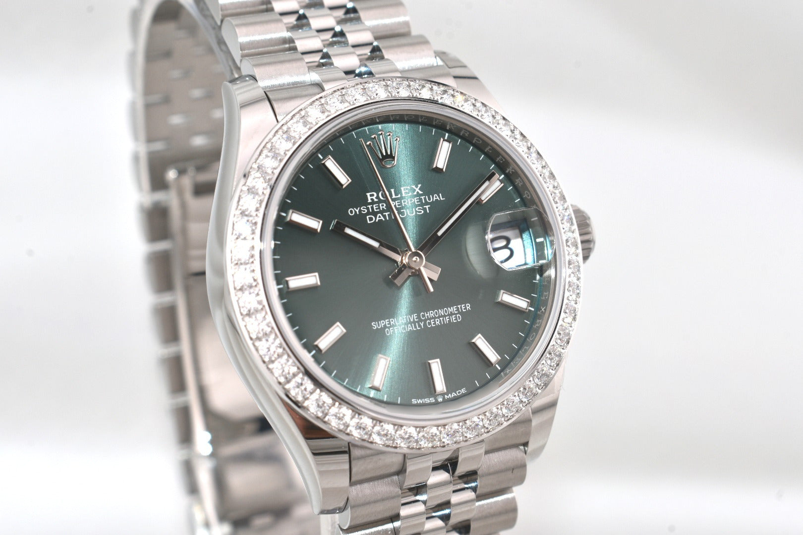 Rolex Datejust 31 Mint Green Dial Factory Diamond Bezel 278384RBR 2026