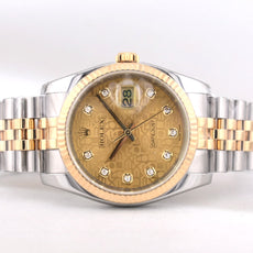 Rolex Datejust 36 Two Tone Champagne Computer Dial 116233