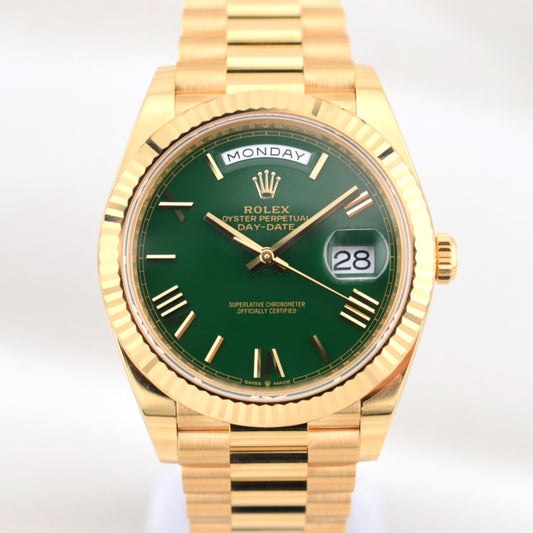 Rolex Day Date 40 Yellow Gold Money Green Dial 228238 2025