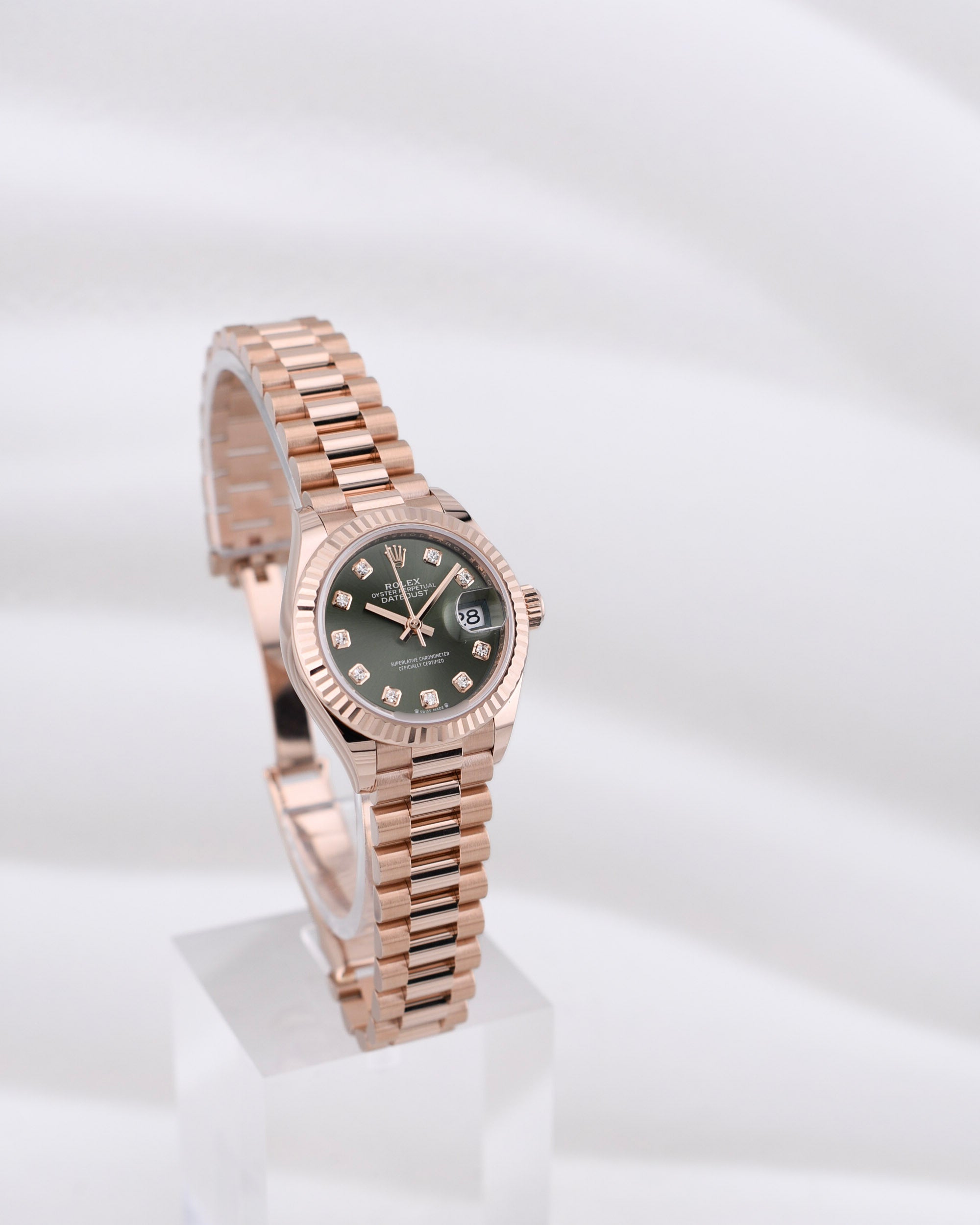 Rolex Lady Datejust Everose Gold Olive Diamond Dial 279175 2022