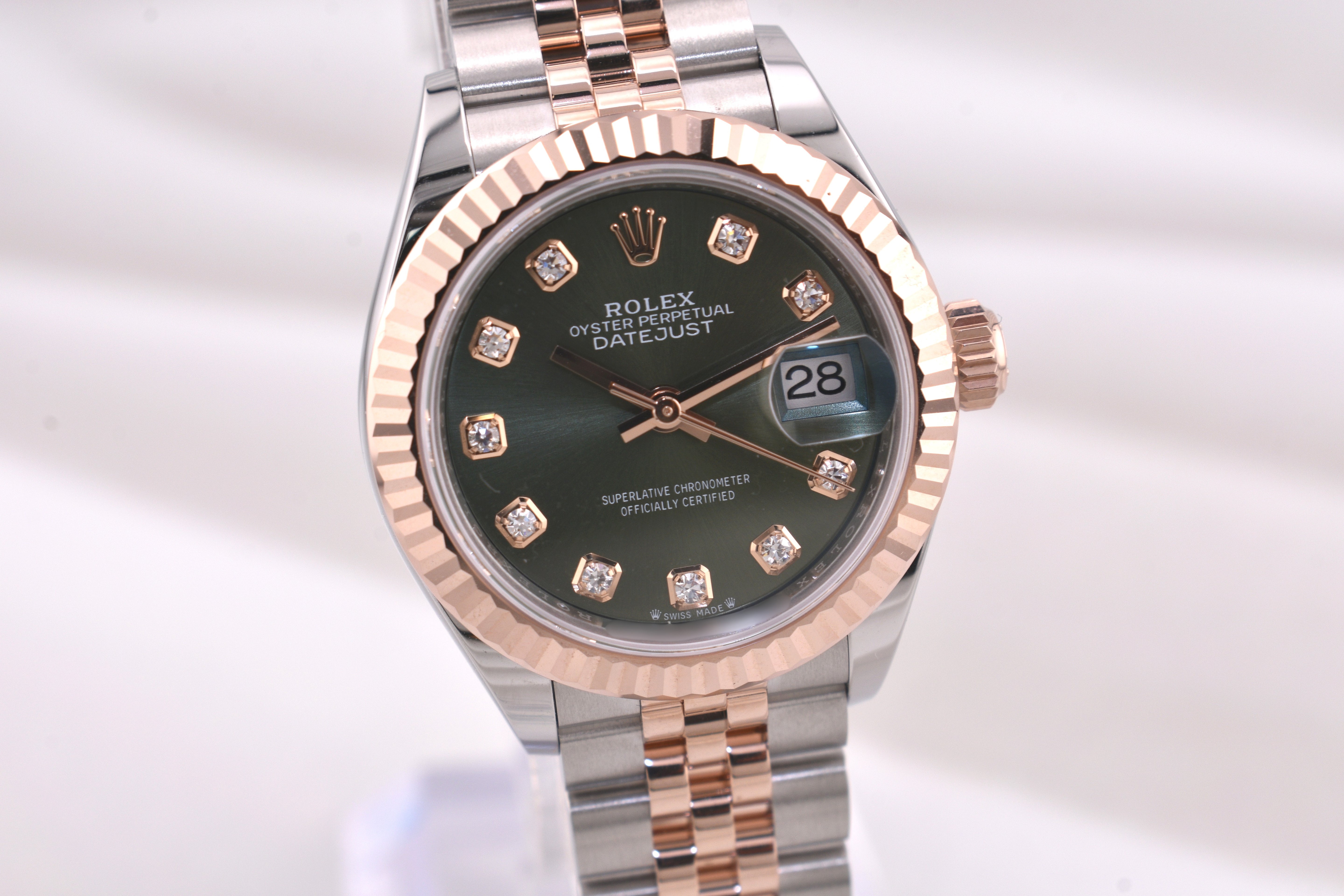 Rolex Lady Datejust 28 Two Tone Olive Diamond Dial 279171 2026