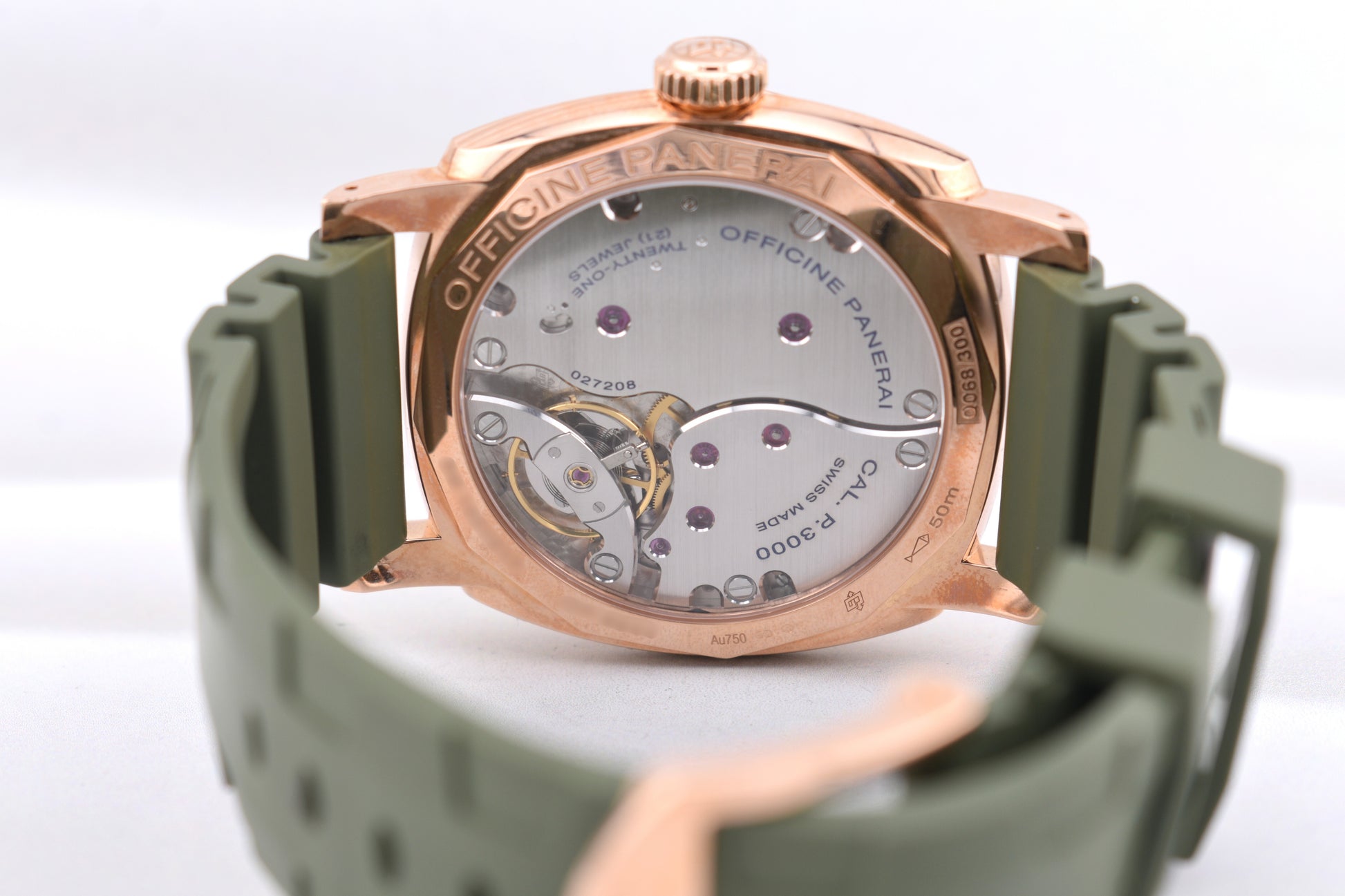 Panerai Radiomir 1940 Rose Gold on Green Rubber PAM00515 2017