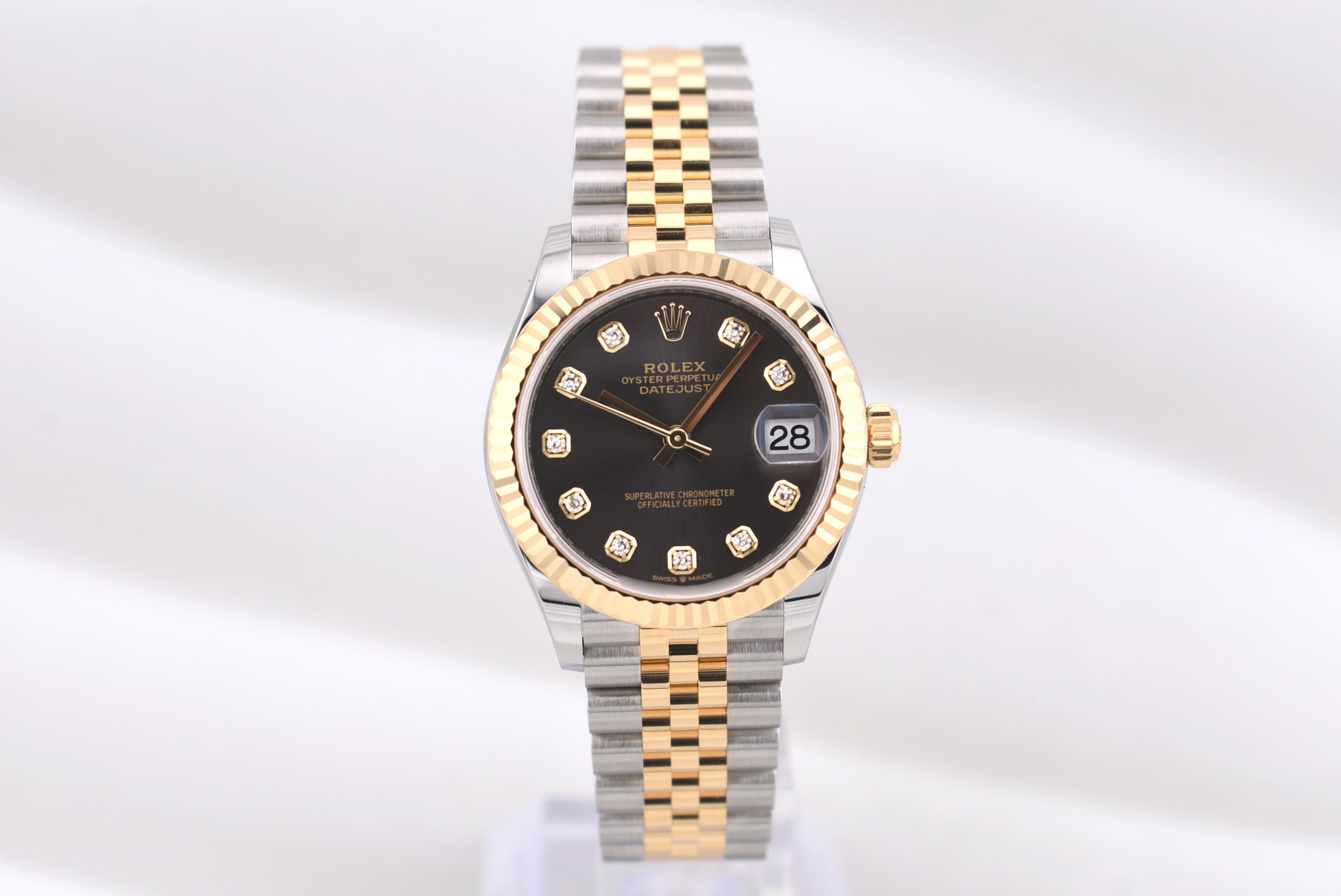 Rolex Datejust 31 Two Tone Yellow Gold Dark Grey Diamond 278273 2026