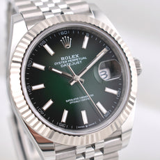 Rolex Datejust 41 Ombre Green Index Dial Jubilee Band 126334 2026