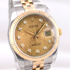 Rolex Datejust 36 Two Tone Champagne Computer Dial 116233