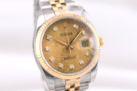 Rolex Datejust 36 Two Tone Champagne Computer Dial 116233