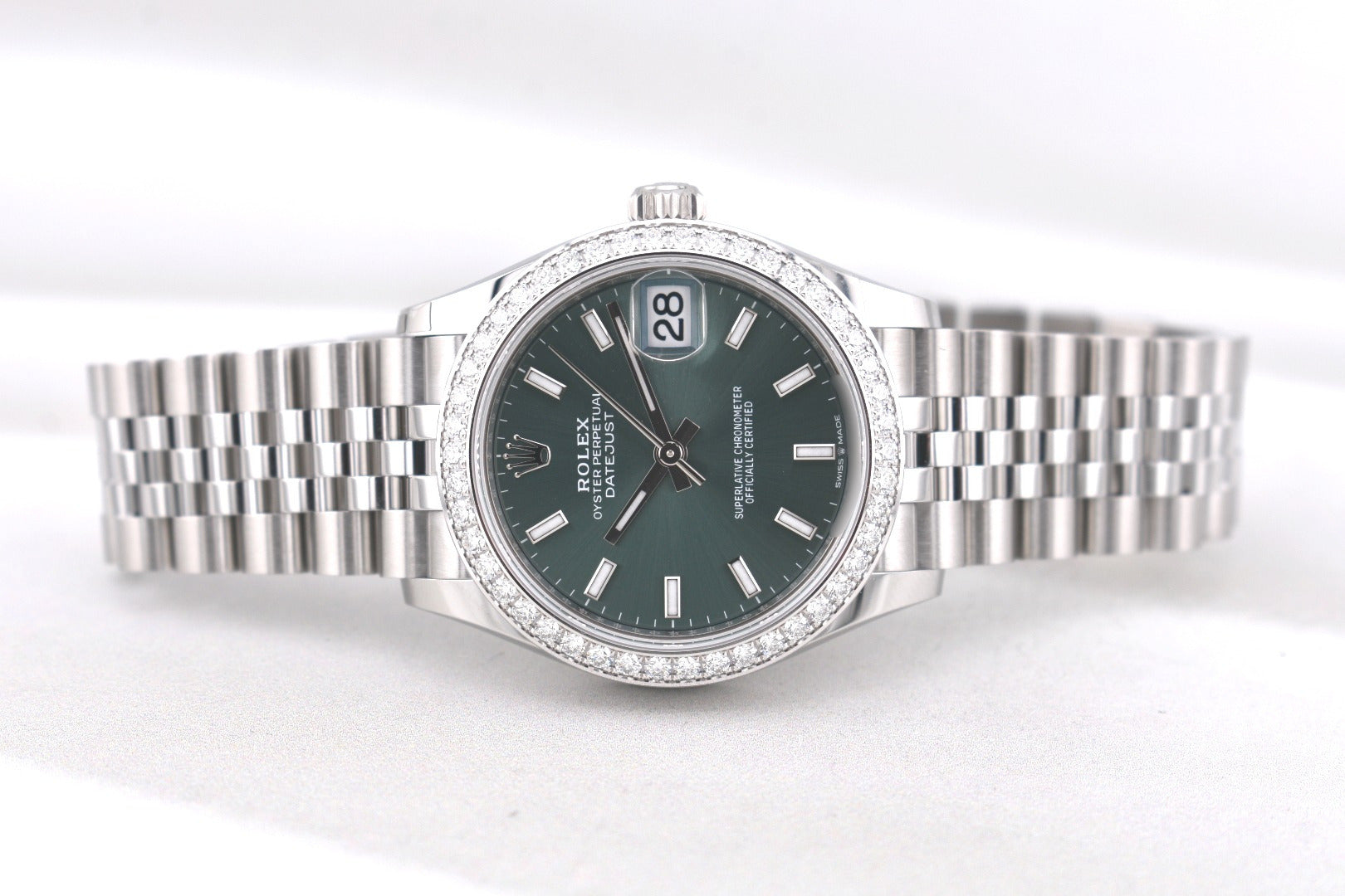 Rolex Datejust 31 Mint Green Dial Factory Diamond Bezel 278384RBR 2026