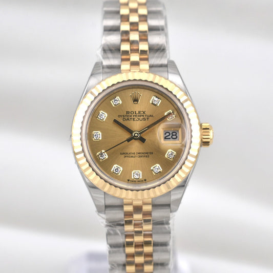 Rolex Lady Datejust 28 Two Tone Champagne Diamond Dial 279173 2024